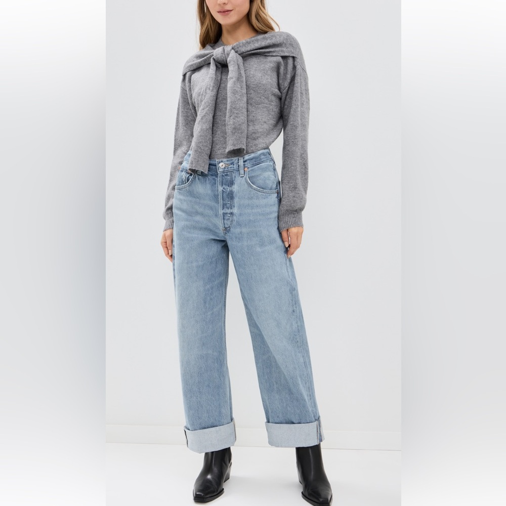 Ayla Baggy Cuffed Crop in Skylights- Size 27 NWT